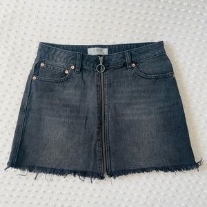 We The Free Distressed Black Denim Skirt